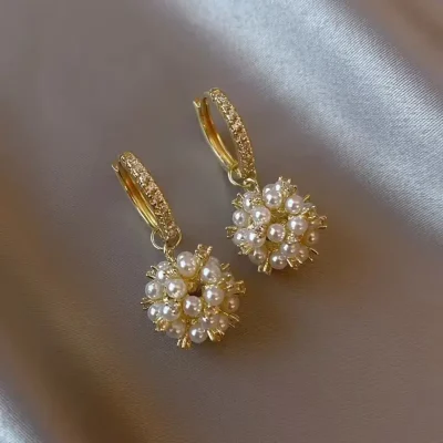 Pearl Bloom Hoop Earrings