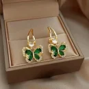 Royal Green Butterfly Drop Earrings