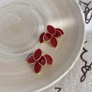 Burgundy Bloom Accent Earrings