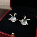 Lovely Rabbit Crystal Stud Earrings