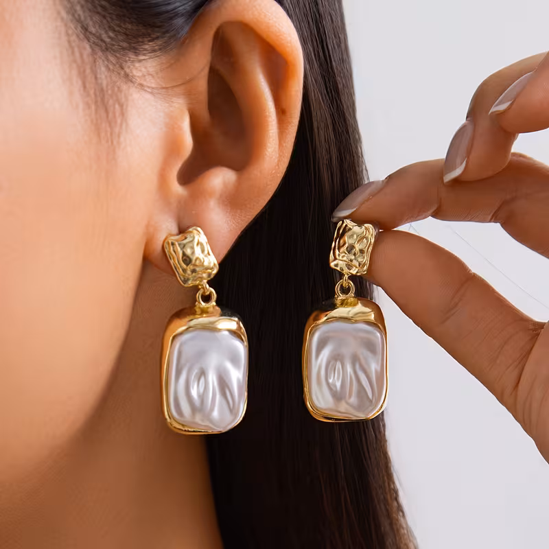 Modern Gold Statement Drop Earrings