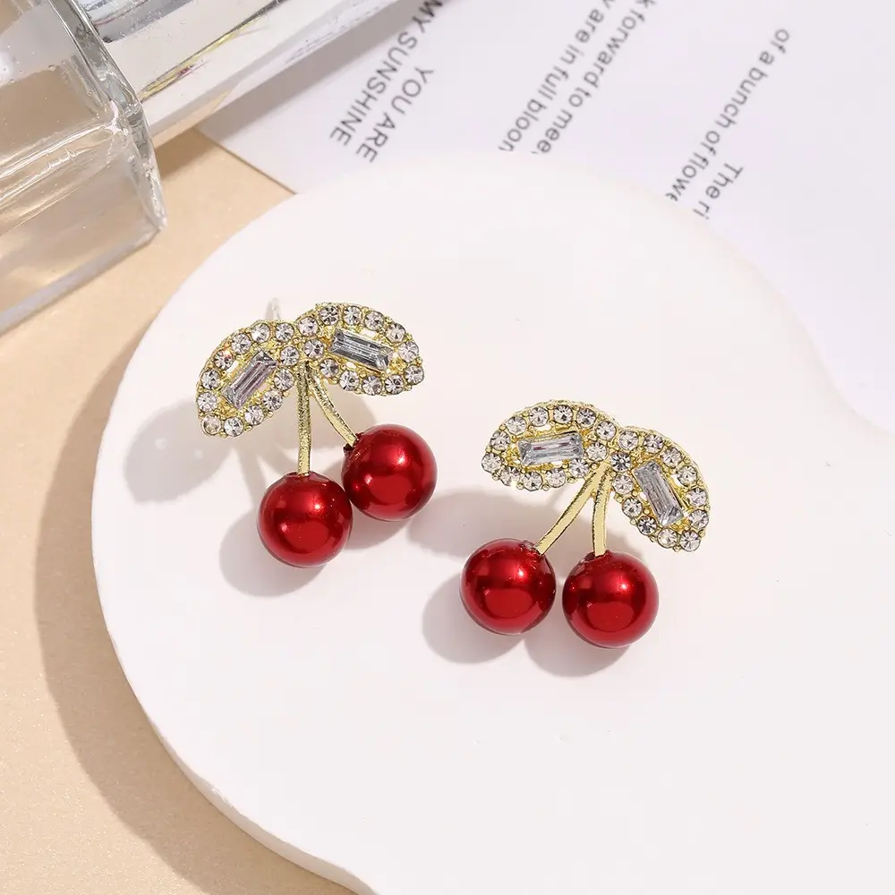 Cherry Charm Statement Earrings