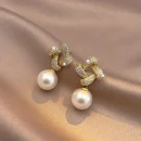 Pearl Chain Link Drop Earrings