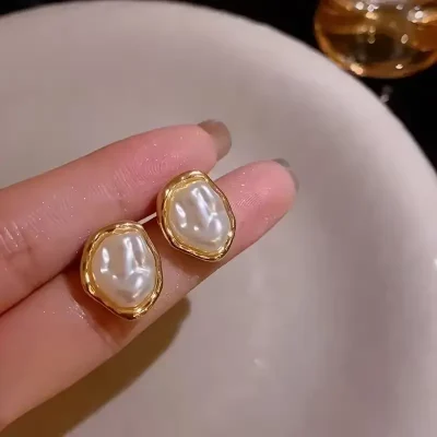 Classic Pearl Statement Stud Earrings