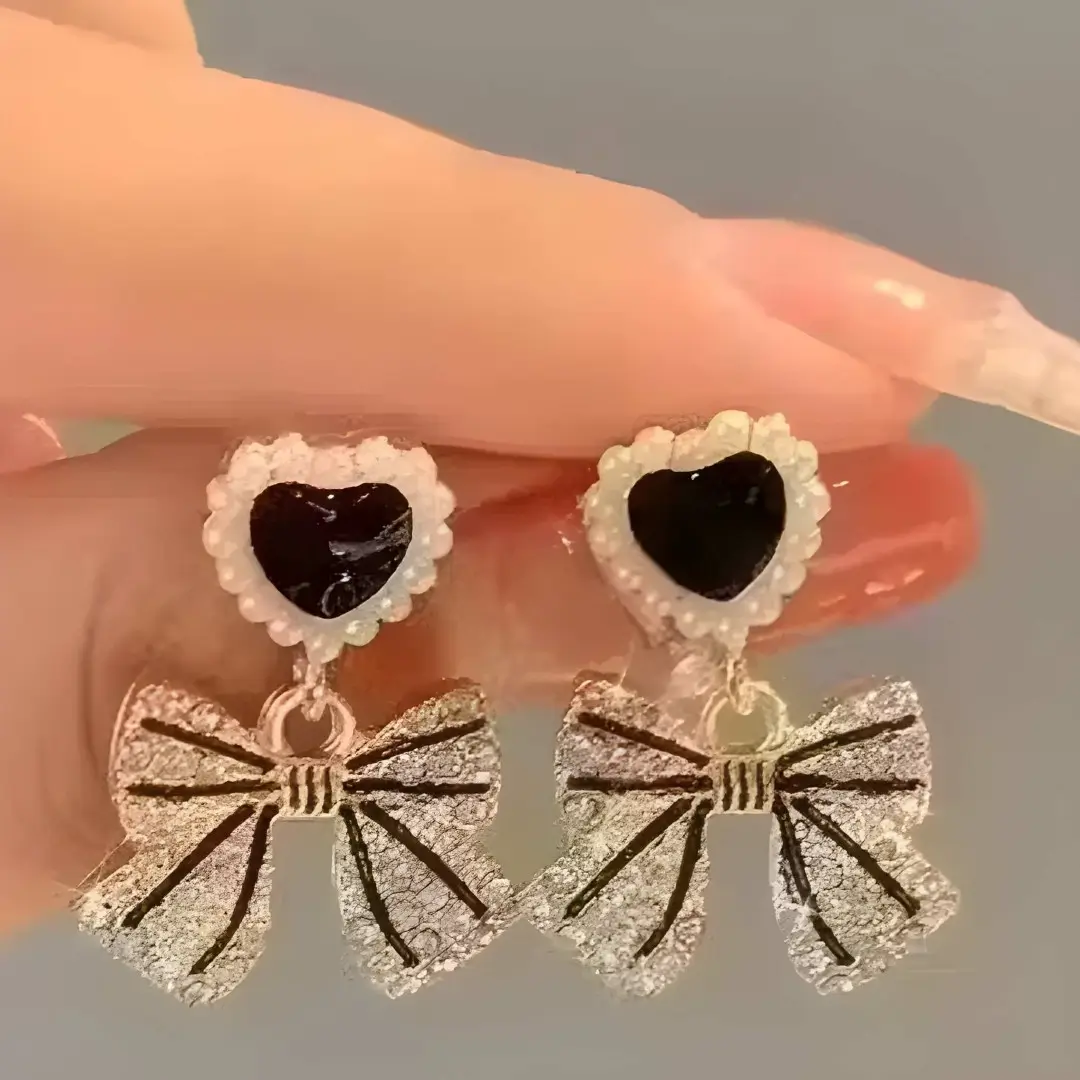 Royal Bow Crystal Statement Earrings - Image 2